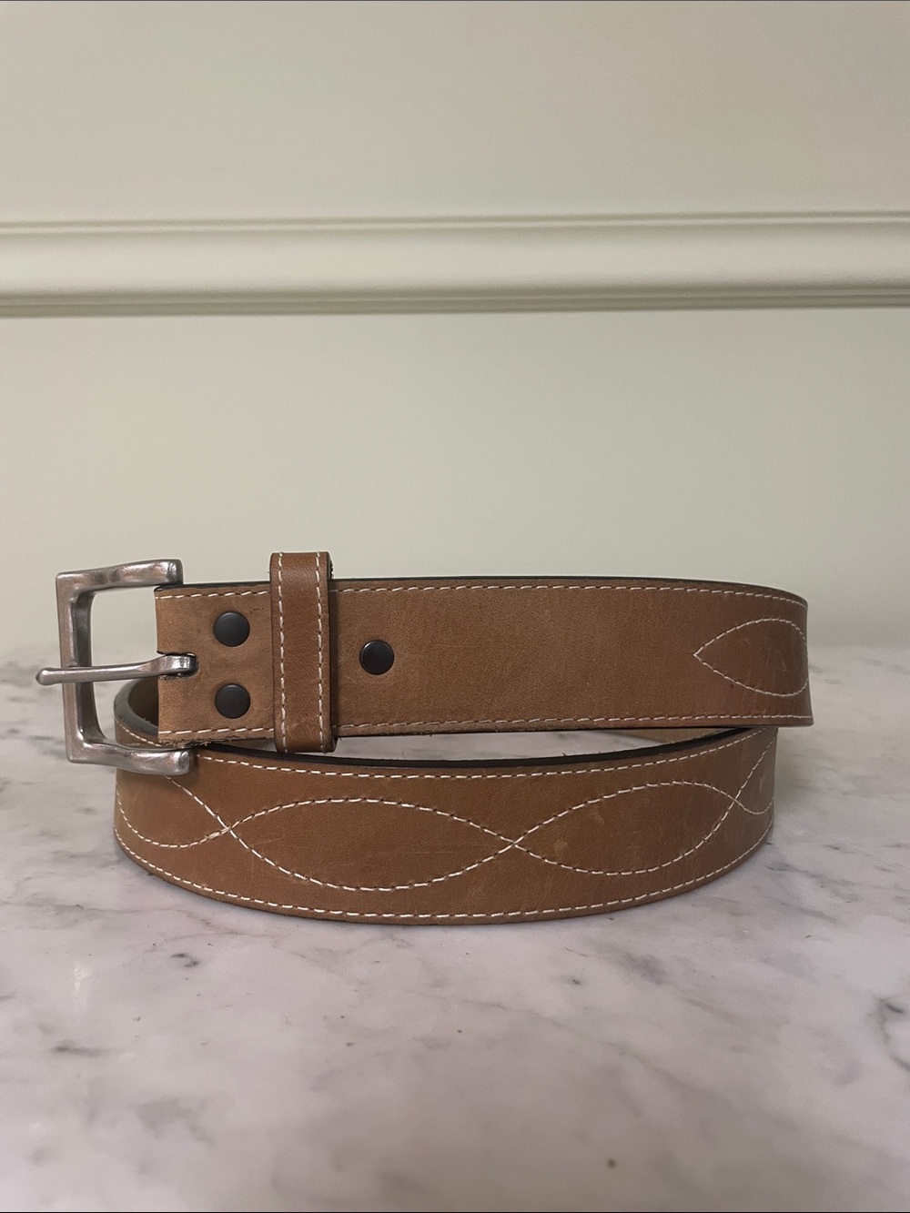 Blue Mountain Men's Leather Crazy Horse Belt - Size 42